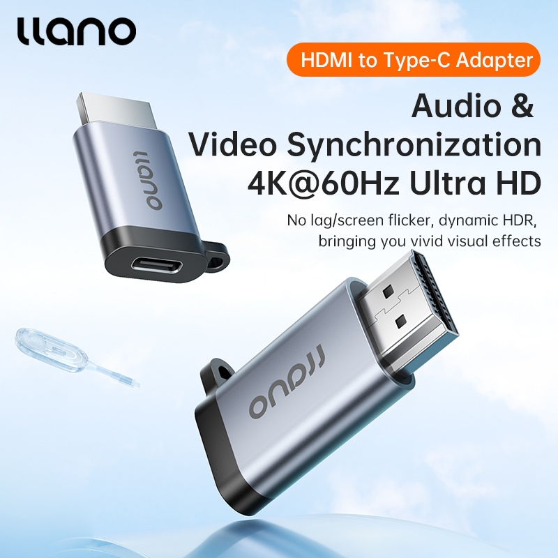 Llano อะแดปเตอร์ USBC เป็น HDMI 4K Uni-Directional USB Type C แหล่งไปยังตัวแปลงจอแสดงผล HDMI 2.0 Thunderbolt 3/4 ถึง HDMI สําหรับแล็ปท็อปโปรเจคเตอร์