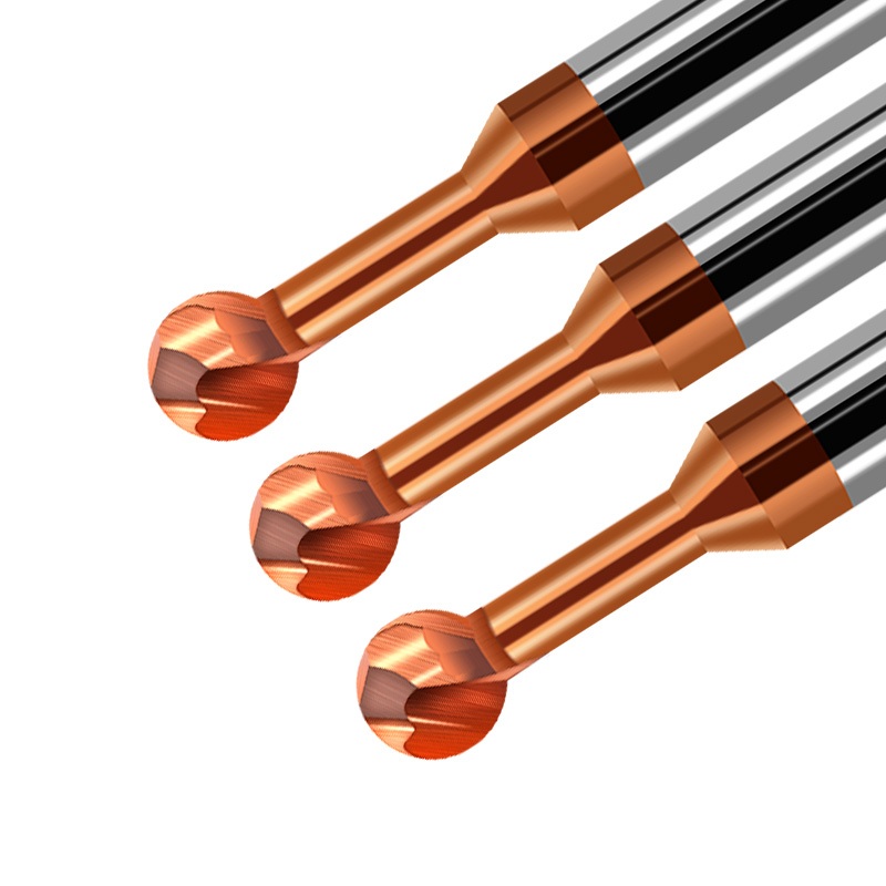 Hrc55 เหล็กทังสเตน Lollipop ball Cutter โดยรวมโลหะผสม R0.5-R6 หัวบอล End Mill