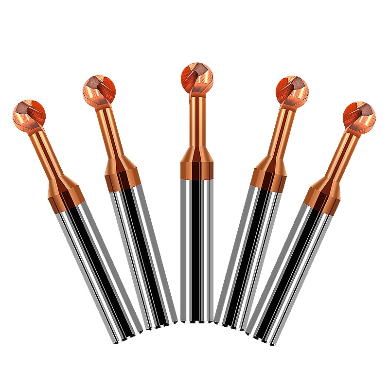 Hrc55 เหล็กทังสเตน Lollipop ball Cutter โดยรวมโลหะผสม R0.5-R6 หัวบอล End Mill