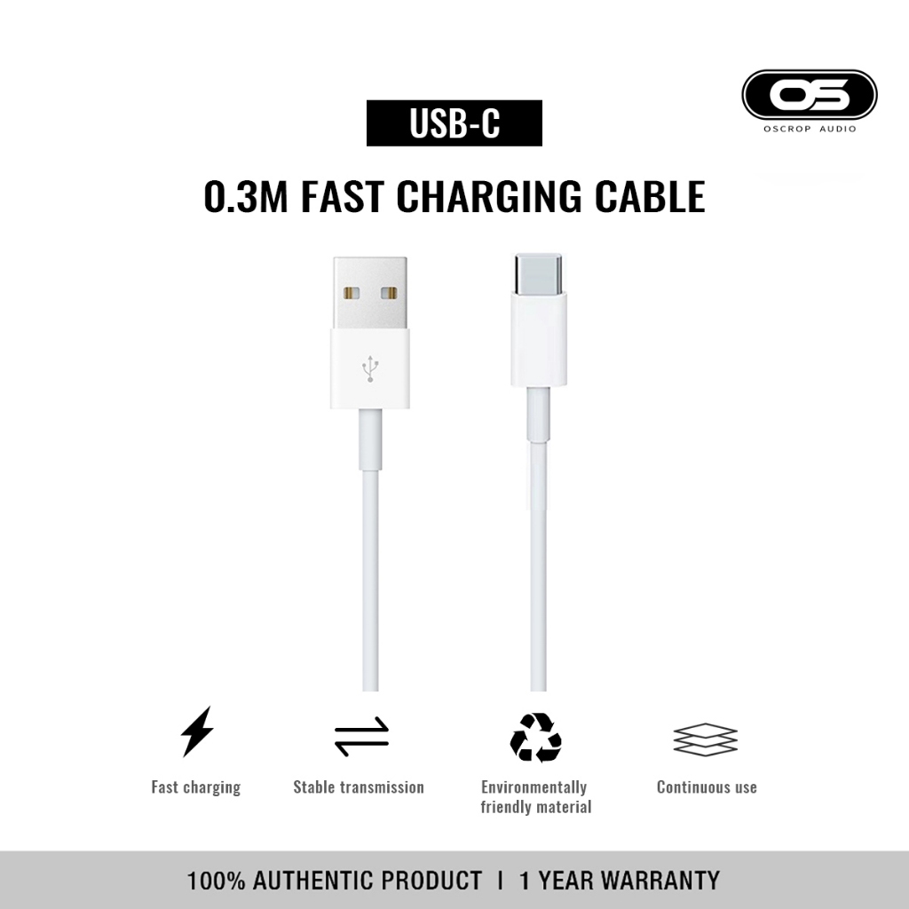 OSCROP สายชาร์จลําโพงบลูทูธ USB to Type C 0.3M อุปกรณ์เสริมลําโพงบลูทูธ