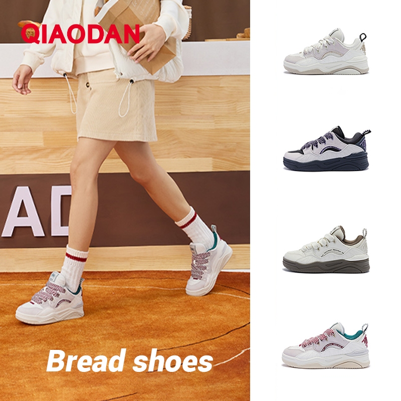 Qiaodan รองเท้าบอร์ดผู้หญิงสําหรับเพิ่มความสูงกีฬาลําลอง XM46230540