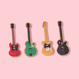 เข็มกลัดเคลือบ รูปเครื่องดนตรี กีตาร์ สร้างสรรค์ อุปกรณ์เสริ…