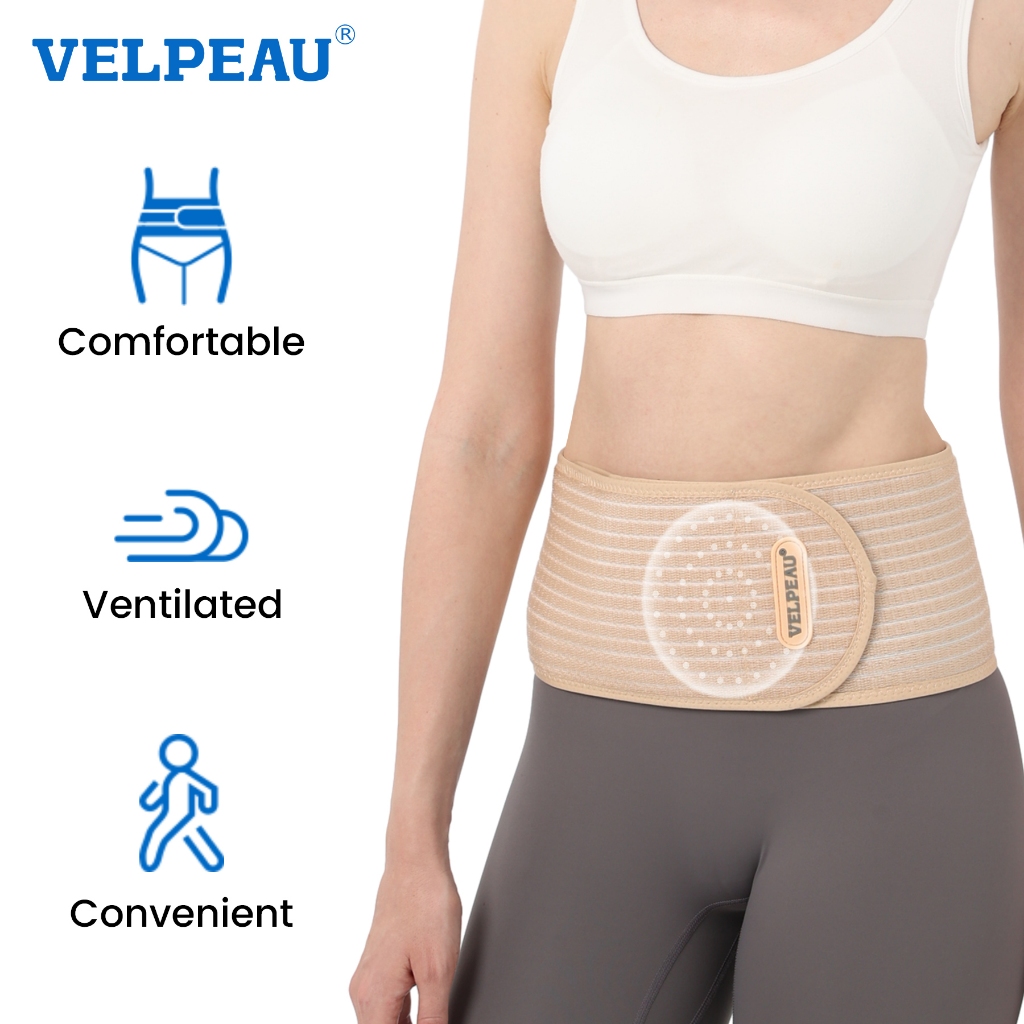VELPEAU เข็มขัดไส้เลื่อนเฉียงพร้อมรูระบายอากาศแผ่นบีบอัดสําหรับผู้ชายและผู้หญิง -หน้าท้อง เครื่องผูก โพสต์ศัลยกรรมการกู้คืนสนับสนุน