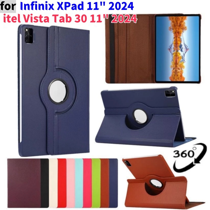 สําหรับ Infinix X Pad 11 Xpad 11 X Pad 11.0 นิ้ว 2024 ฝาครอบหนังสําหรับ ital Vista Tab 30 11.0 2024 VistaTab30 11 "360 หมุนหนังกรณี