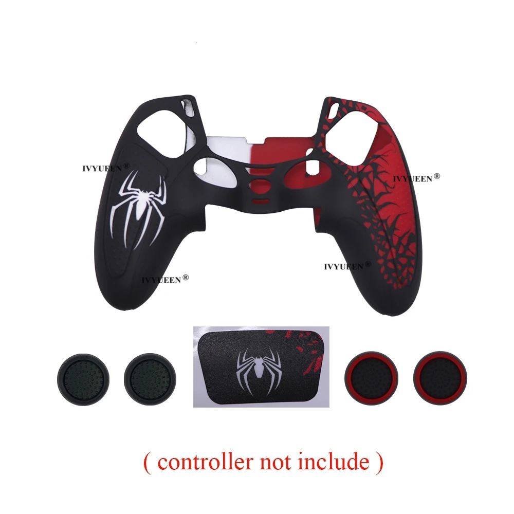 Ivyueen ซิลิโคนผิวสําหรับ PlayStation 5 PS5 Edge DualSense Controller Spider เคสป้องกัน Touch Pad สติกเกอร์
