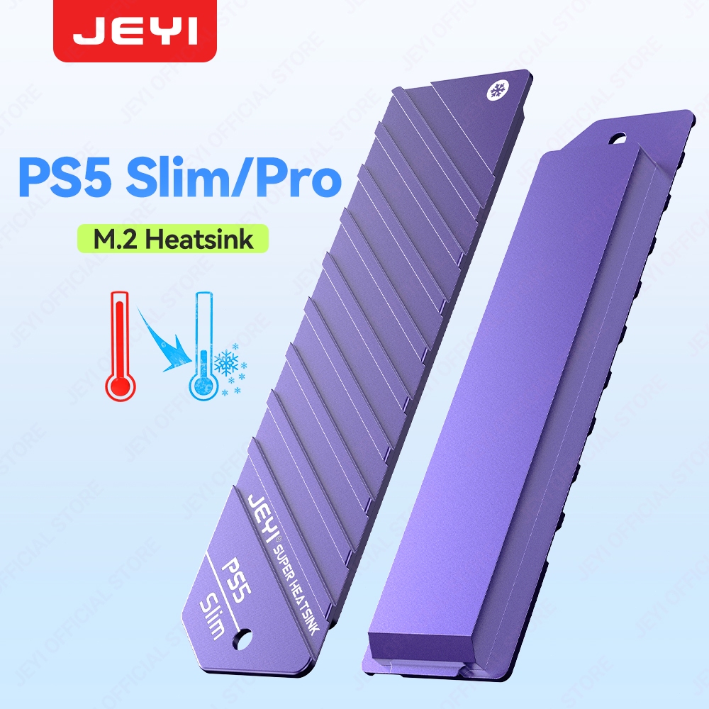 Jeyi PS5 Slim/Pro SSD ฮีทซิงค์, M.2 SSD Cooler และฝาครอบ 2 ใน 1 สําหรับ PlayStation 5 Slim/Pro NVMe Expansion Slot, Cooling และป้องกันฝุ่น