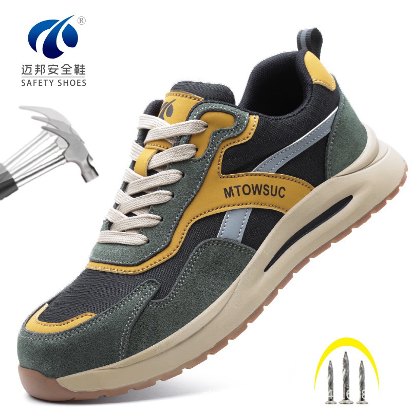Men STEEL TOE SAFETY reflective BOOTS ojht
