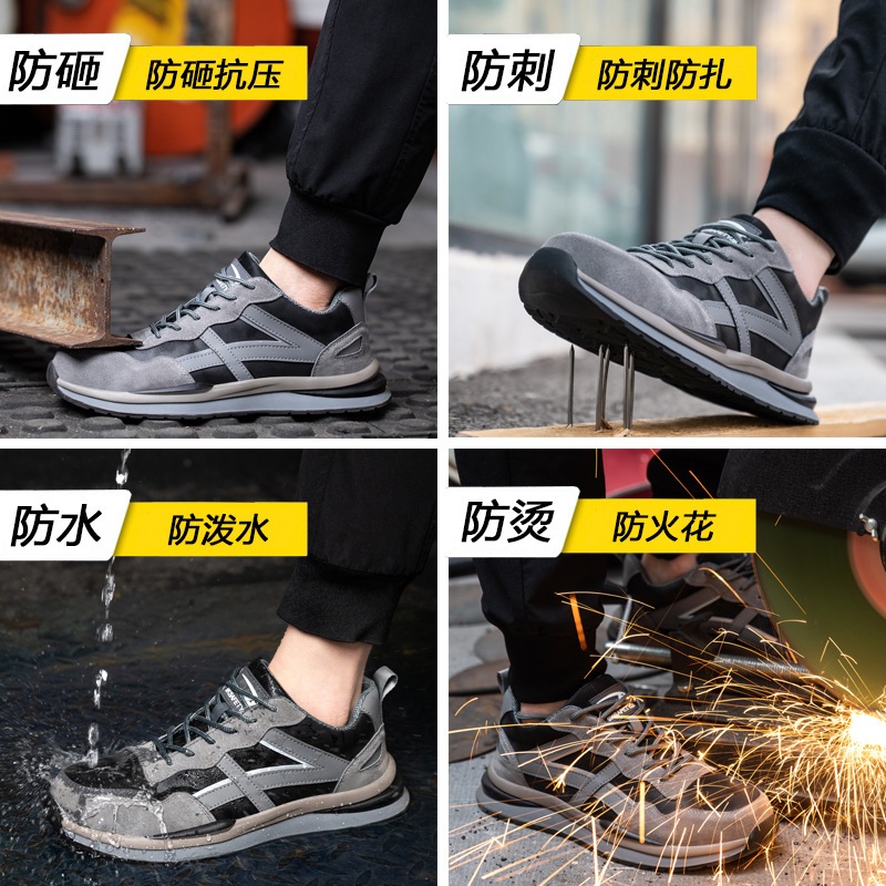Men STEEL TOE SAFETY reflective BOOTS ojht