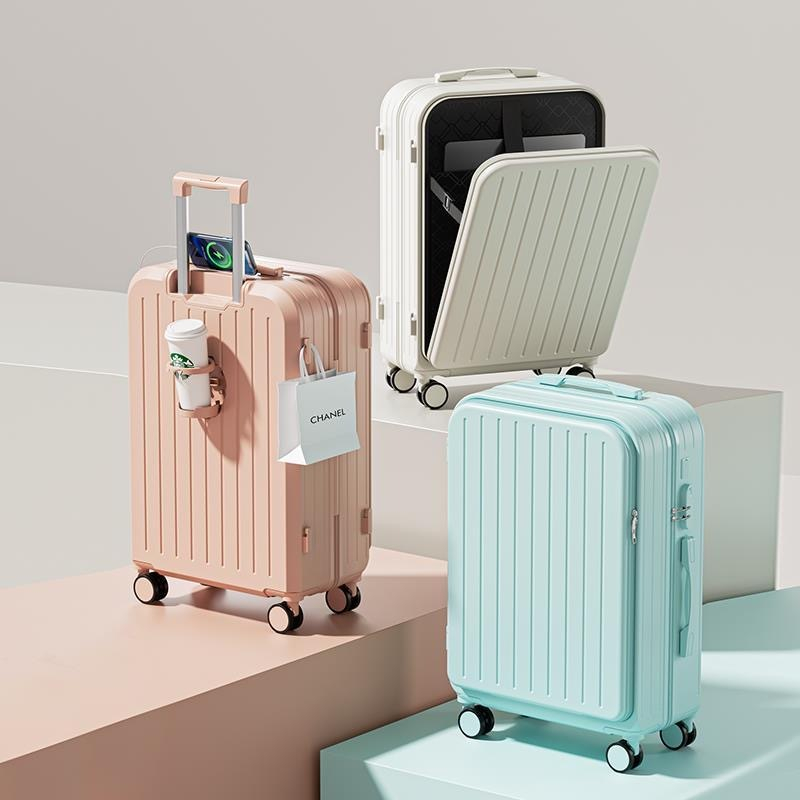 【จัดส่งจากกรุงเทพฯ】กระเป๋าเดินทางเปิดด้านหน้า 20/26นิ้ว ด้วยอินเทอร์เฟซ USB วัสดุABS+PC ทนสุดๆ Luggage