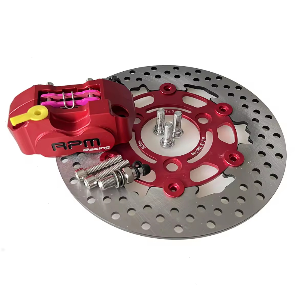 220 มม.เบรค 70 มม.โรเตอร์ 3 หลุม Caliper ชุด RPM 4 ลูกสูบเบรค Caliper Radil ติดตั้งสําหรับ Yamaha Aerox Nitro BWS JOG ebike ราคา ถูกที่สุด ดีลบีเคเค แกลเลอรีภาพที่ 6