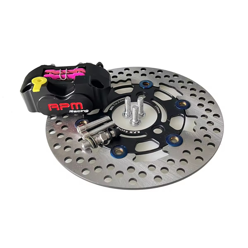 220 มม.เบรค 70 มม.โรเตอร์ 3 หลุม Caliper ชุด RPM 4 ลูกสูบเบรค Caliper Radil ติดตั้งสําหรับ Yamaha Aerox Nitro BWS JOG ebike ราคา ถูกที่สุด ดีลบีเคเค แกลเลอรีภาพที่ 5