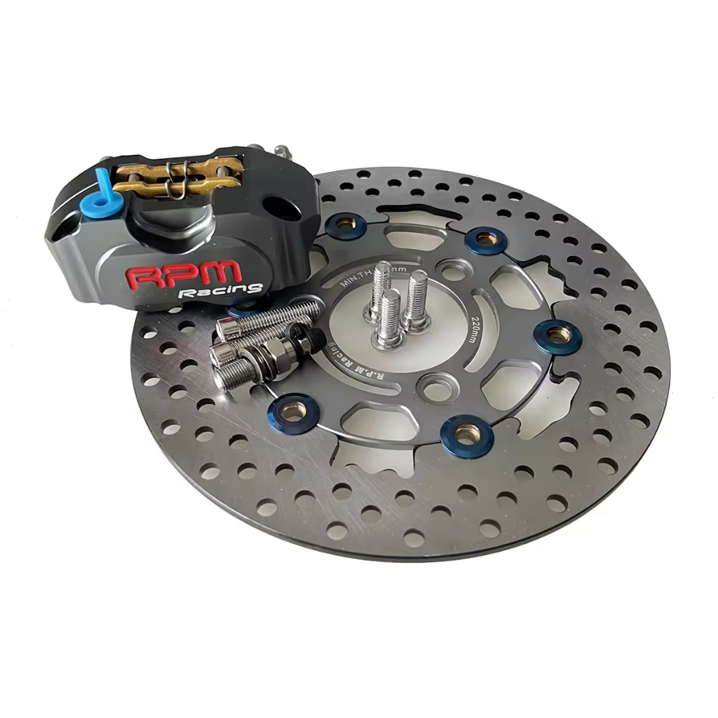 220 มม.เบรค 70 มม.โรเตอร์ 3 หลุม Caliper ชุด RPM 4 ลูกสูบเบรค Caliper Radil ติดตั้งสําหรับ Yamaha Aerox Nitro BWS JOG ebike ราคา ถูกที่สุด ดีลบีเคเค แกลเลอรีภาพที่ 7