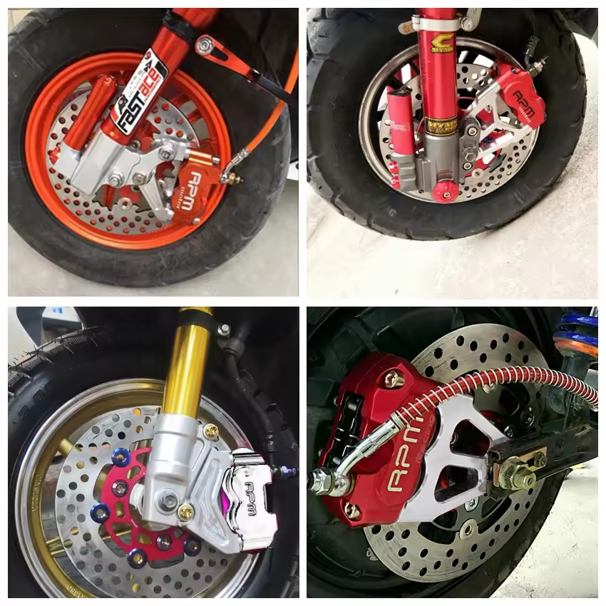 220 มม.เบรค 70 มม.โรเตอร์ 3 หลุม Caliper ชุด RPM 4 ลูกสูบเบรค Caliper Radil ติดตั้งสําหรับ Yamaha Aerox Nitro BWS JOG ebike ราคา ถูกที่สุด ดีลบีเคเค แกลเลอรีภาพที่ 2