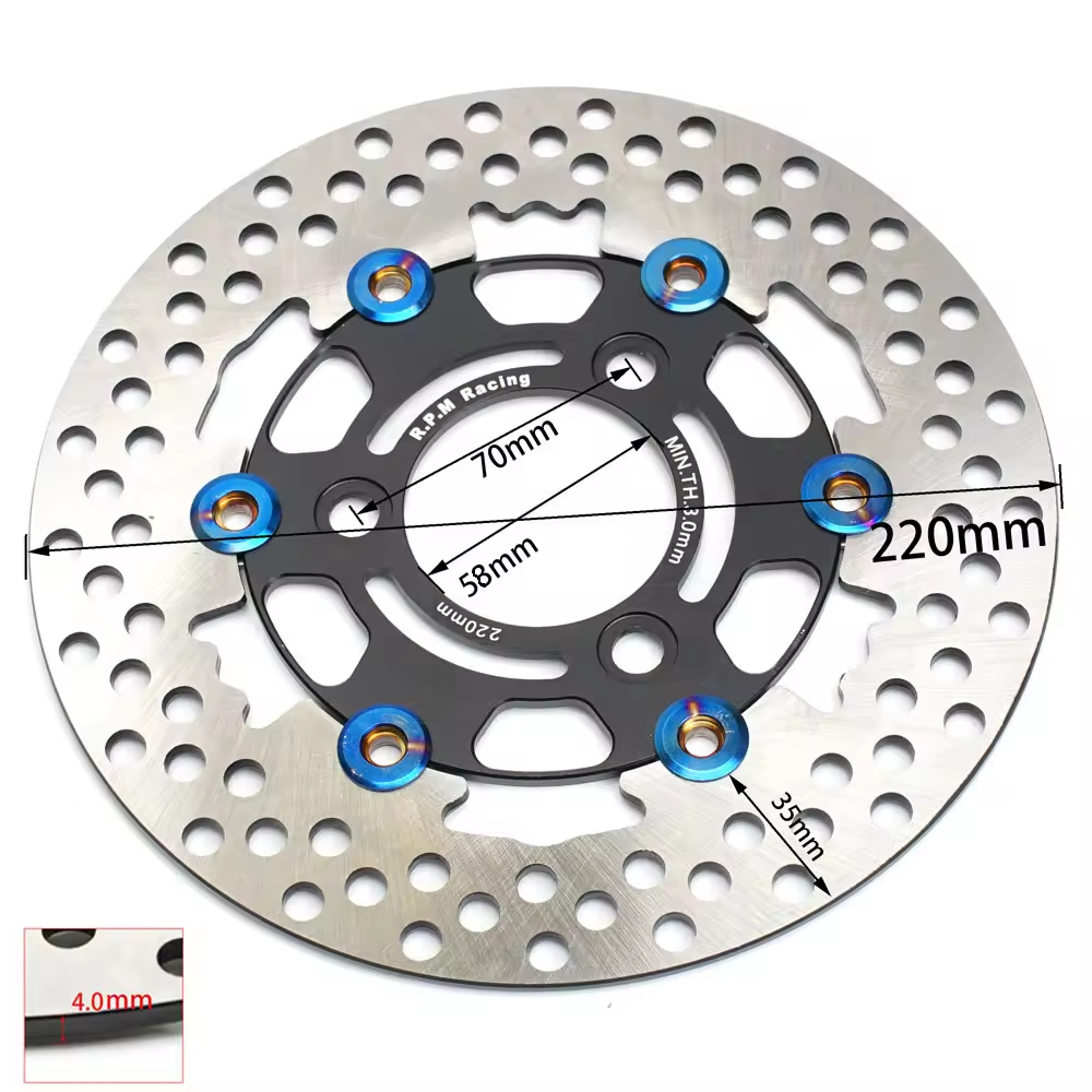 220 มม.เบรค 70 มม.โรเตอร์ 3 หลุม Caliper ชุด RPM 4 ลูกสูบเบรค Caliper Radil ติดตั้งสําหรับ Yamaha Aerox Nitro BWS JOG ebike ราคา ถูกที่สุด ดีลบีเคเค แกลเลอรีภาพที่ 4