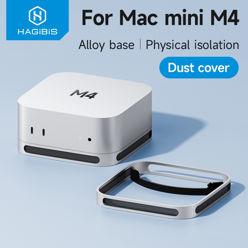 Hagibis อลูมิเนียมเดสก์ท็อปฝุ่นสําหรับ Mac mini M4/M4 Pro 2024 การกระจายวงเล็บเดสก์ท็อป Anti-slip Bracket