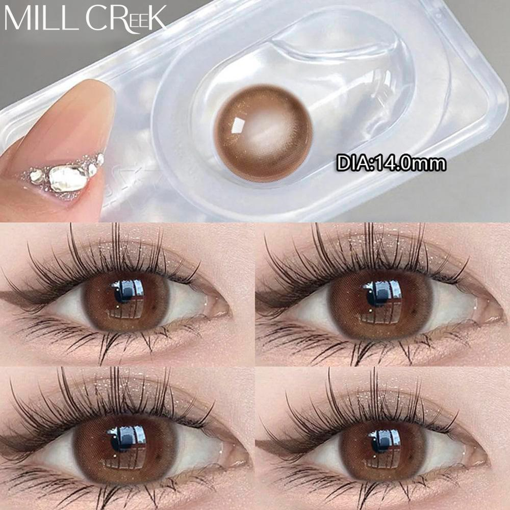 กาแฟนมหน้าอกMill Creek 1 คู่สีธรรมชาติคอนแทคเลนส์ตาสีน้ําตาลคอนแทคเลนส์คุณภาพสูงเลนส์สีตาแต่งหน้าประจําปี