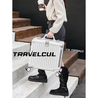 【สต็อกไทยพร้อมส่ง】TRAVELCUL กระเป๋าล้อลาก 18 นิ้วพกพาขึ้นเครื่องกระเป๋าเดินทาง 360 °ล้อสปินเนอร์อลูมิเนียมเฟรมกรณีพีซีทนทานมากขึ้น