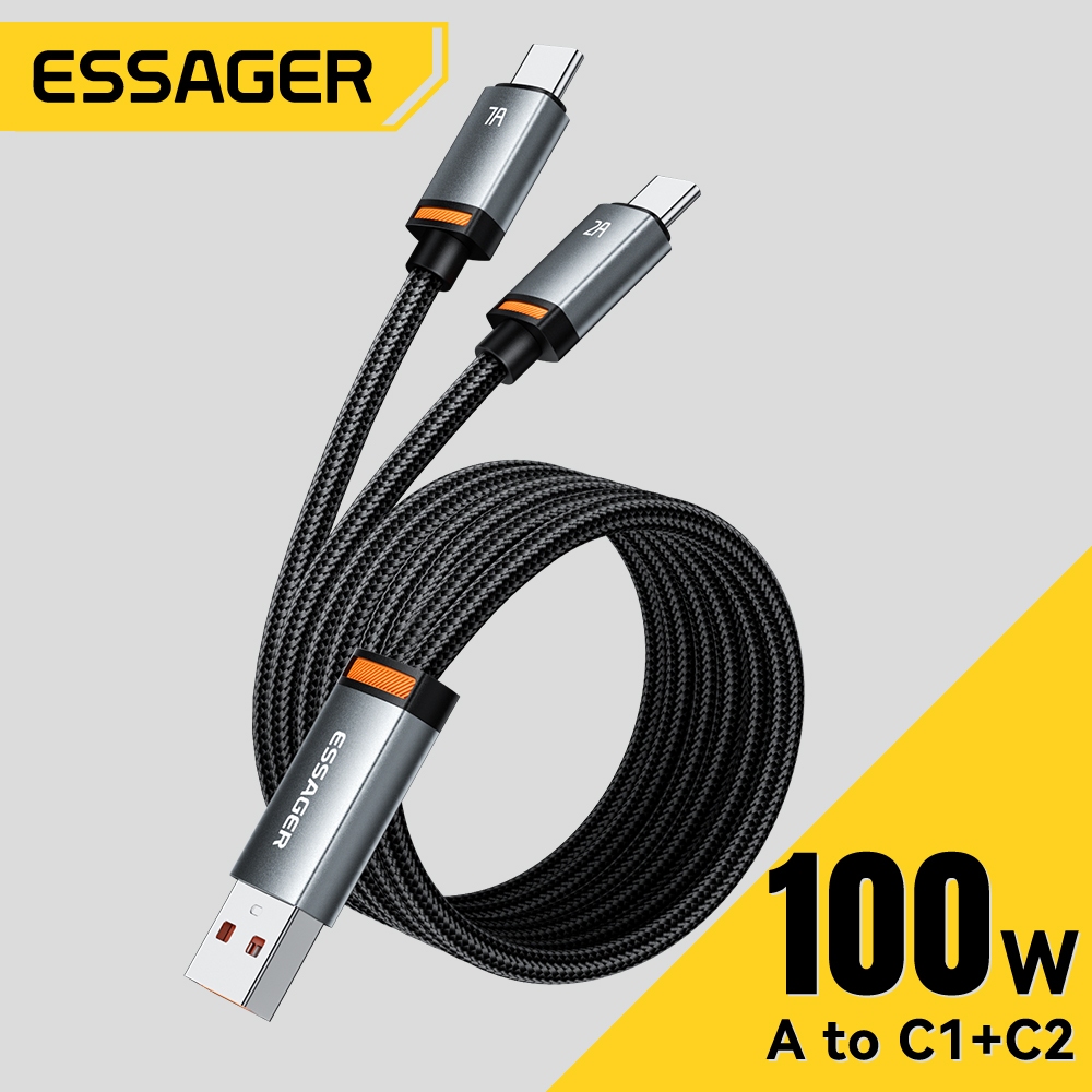 Essager อัพเกรด USB to Type-C+L 2-in-1 Fast Charging data cable