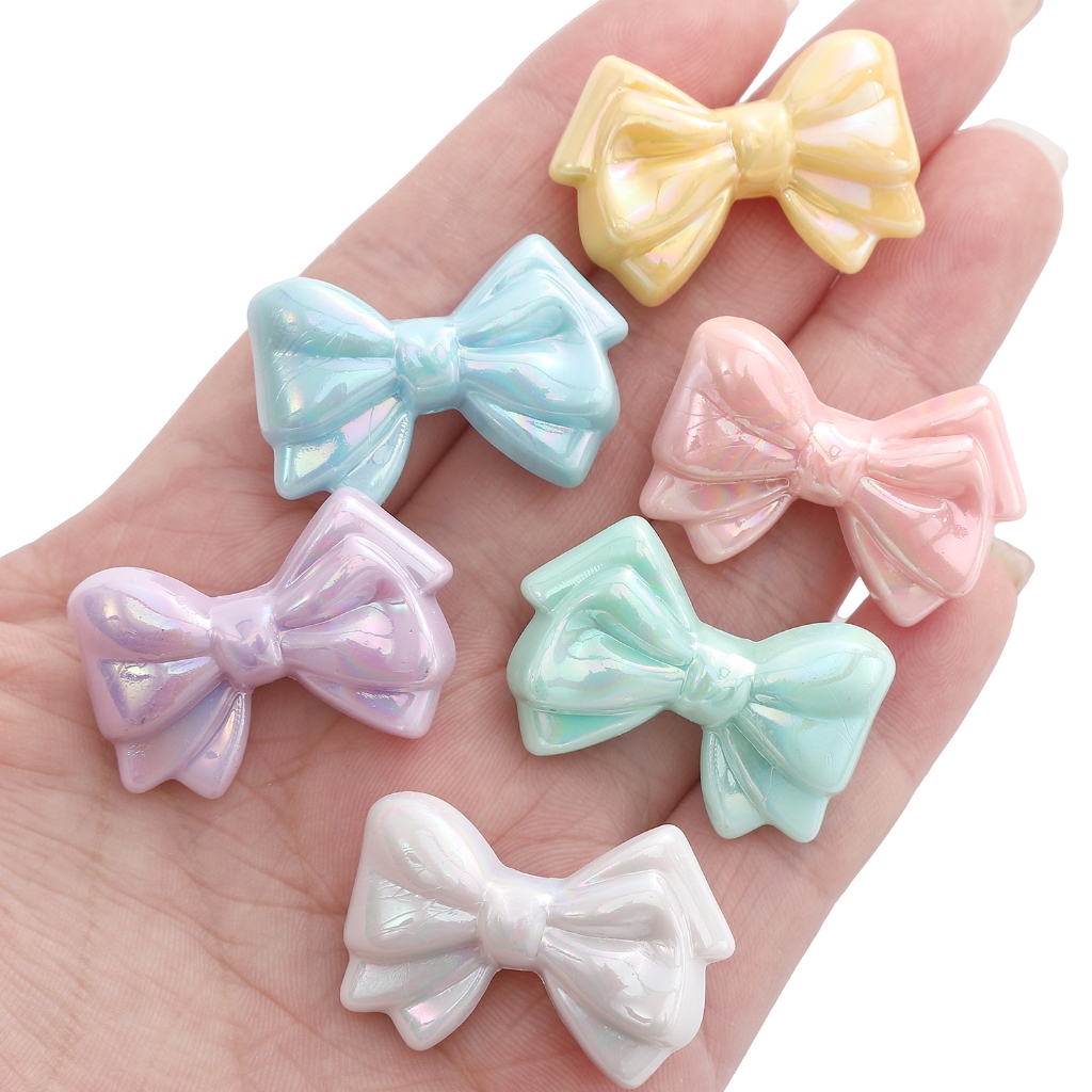[31x21 มม.] Die Die Le Bow AB เครื่องประดับสีสันสดใสอุปกรณ์เสริม DIY ประณีตทําด้วยมือ