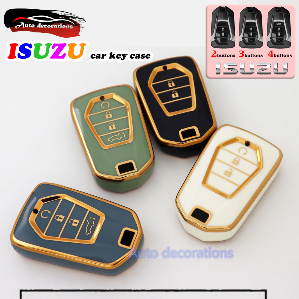 เคสกุญแจรถ Isuzu พวงกุญแจขอบทอง เหมาะสําหรับเคสกุญแจ Isuzu DMAX MUX X-series