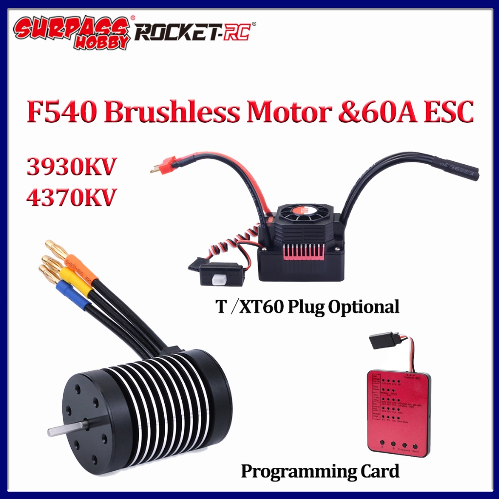 Surpass Hobby Rocket F540 3930KV 4370KV กันน้ํามอเตอร์ไร้แปรง 60A ESC Program Card สําหรับ RC รถรถบร