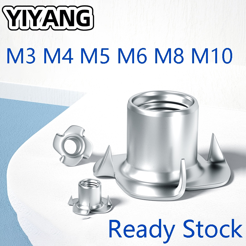 สต็อกพร้อม /30PCS WOOD PRONGED TEE NUT THREAD INSERT YIYANG