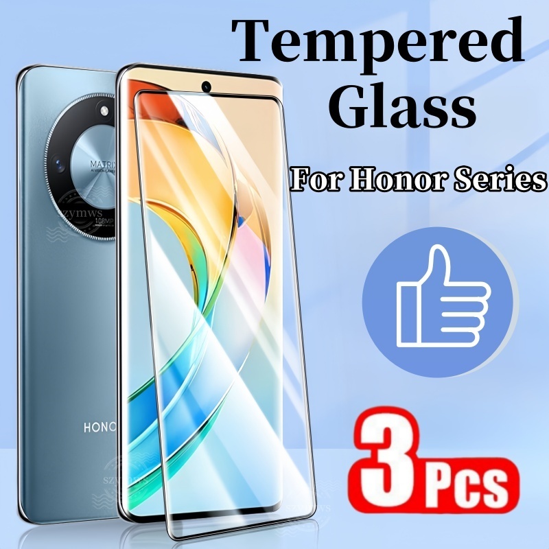 1/3 ชิ้นกระจกนิรภัยสําหรับ Honor X9d X9b X9a X9c X8b X7b Honor 600 Pro 400 200 100 Pro 90 70 Honor 9X X8 X6 Full Coverage ป้องกันหน้าจอฟิล์ม
