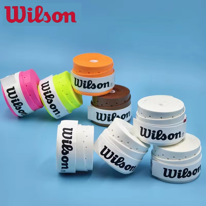 2 ชิ้น Wilson Racket Overgrip Sweat Band Absorption เทนนิสไม้แบดมินตันมือกาวเทนนิส Grip Pu Non Slip Overgrip