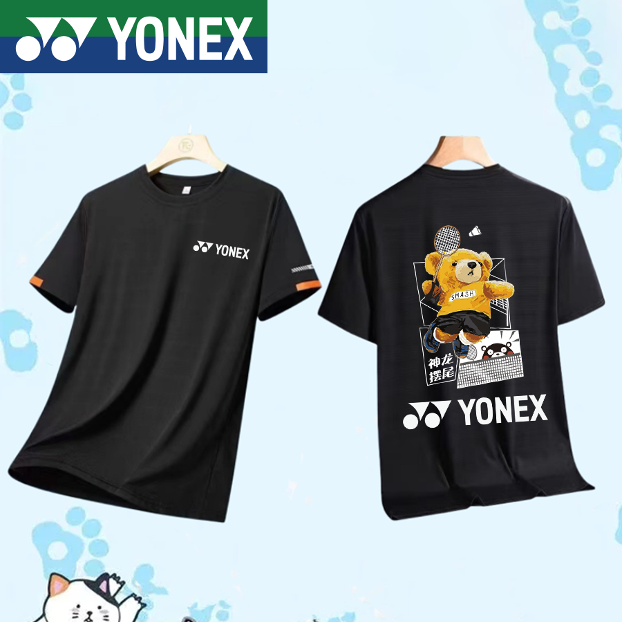 โยเน็กซ์ เสื้อแบดมินตันตาข่ายแห้งเร็วเสื้อแบดมินตันผู้ชายและผู้หญิงแขนสั้นระบายอากาศแห้งเร็วเสื้อยืดชุดกีฬา 115843ร