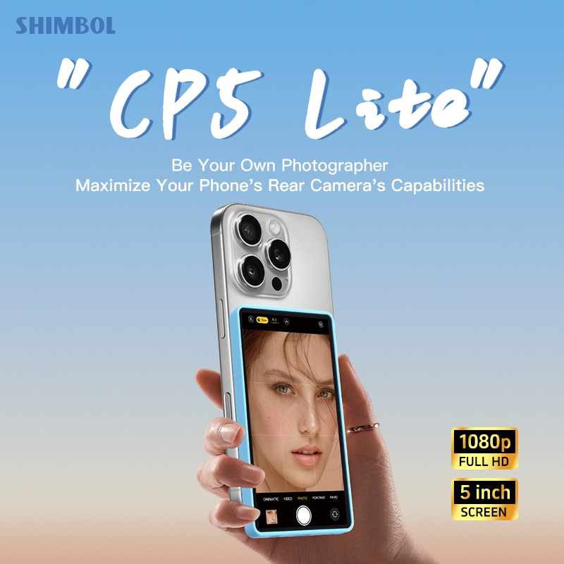 Shimbol CP5 Lite 5 FHD โทรศัพท์มือถือด้านหลังกล้อง Selfie Monitor หน้าจอ,ระยะทางเกียร์ 50M VS KingMa