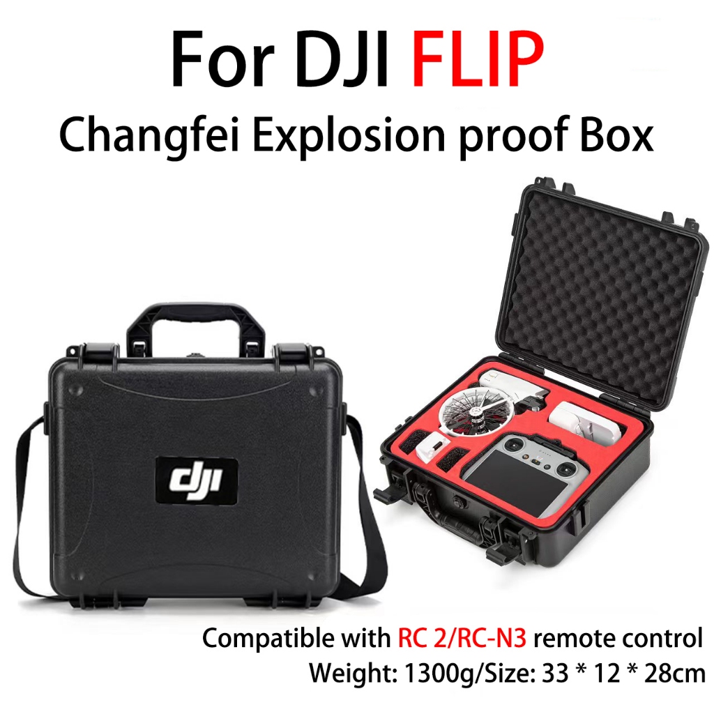 สําหรับ DJI Flip Flying Package RC2/RC-N3 กล่องความปลอดภัยกันน้ําป้องกันการระเบิดและความดันกล่องเก็บพลิกไหล่เดี่ยวกระเป๋าเดินทาง Crossbody Drone