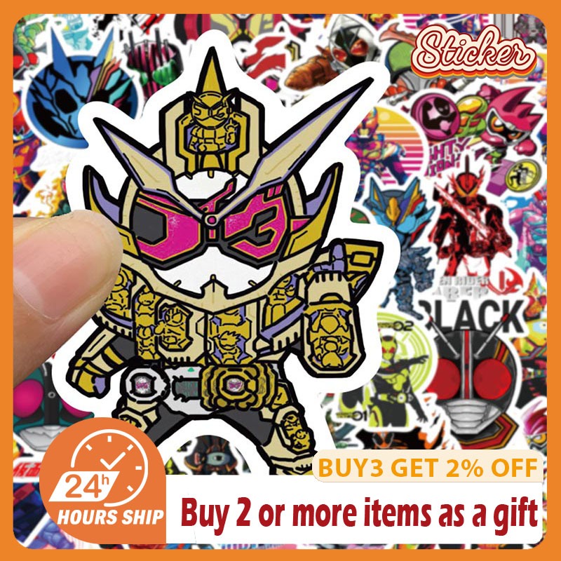 50 ชิ้น Kamen Rider อะนิเมะสติกเกอร์ Graffiti DIY โทรศัพท์แล็ปท็อปกระเป๋าเดินทางกีตาร์สเก็ตบอร์ด Decals ของเล่นเด็ก