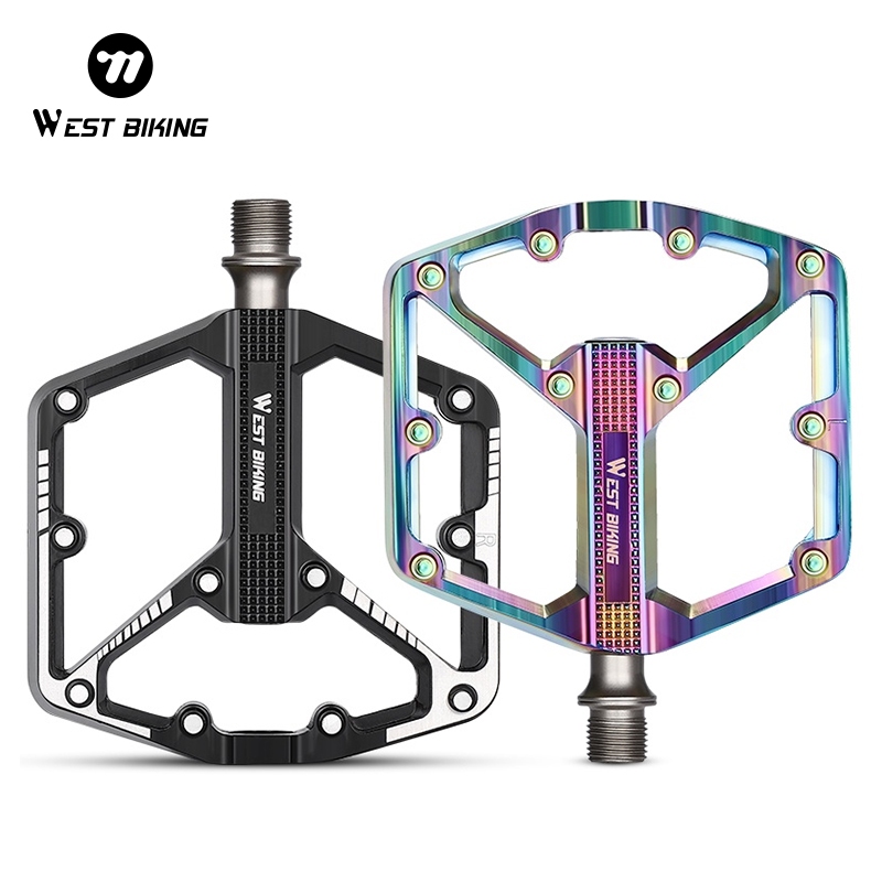 WEST BIKING อลูมิเนียมอัลลอยด์ Ultralight แป้นเหยียบจักรยาน 3 แบริ่งจักรยานเสือภูเขาเหยียบ MTB Mountain Flat Pedals