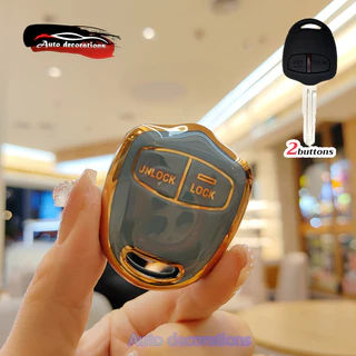 เคสกุญแจรถ Mitsubishi ขอบทอง เหมาะสําหรับปลอกกุญแจ mirage glx/pajero/LANCER EX/TRITON/ASX