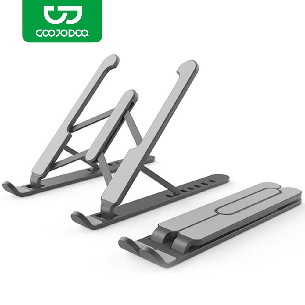GOOJODOQ ABS แท่นวางแล็ปท็อปแบบพกพาฐานรองรับปรับได้ที่วางโน๊ตบุ๊คกันลื่น 7-15 นิ้ว