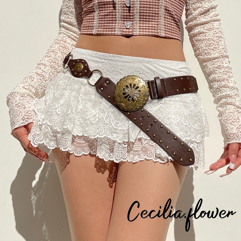 Wlmz-ผู้หญิงดอกไม้ลูกไม้กระโปรงruffled Hemฤดูร้อนสบายๆMiniเอวยางยืดสําหรับชายหาดวันหยุดClub Streetwearความงามเสื้อผ้า