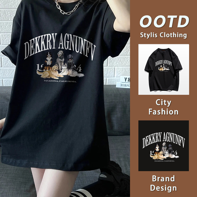 เสื้อยืดแฟชั่นมาแรง ลายสกรีนรูปสัตว์ สไตล์เท่ๆ ผ้าคอตตอน ยืดยุ่น ลำลองแมทช์ลุคง่าย YG664