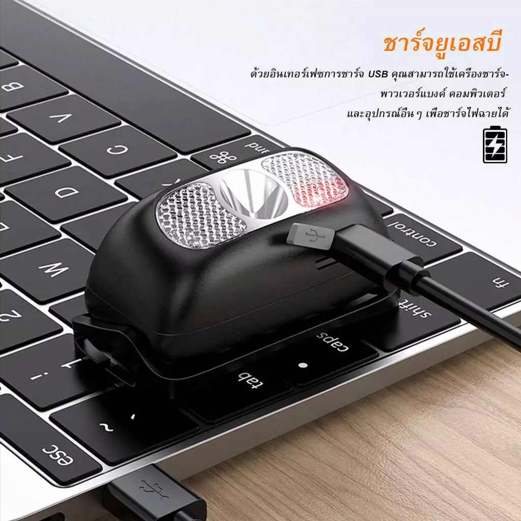 SUPERFIRE HL05 ไฟฉายคาดหัว LED ชาร์จได้ แสงสีขาวแดง thumbnail 4