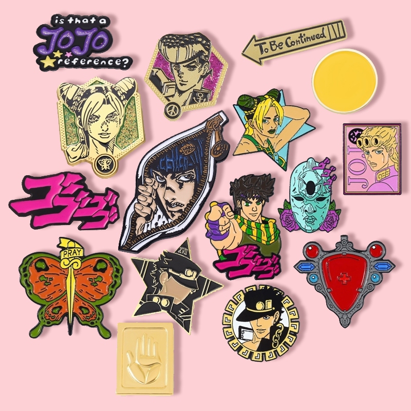 เข็มกลัดโลหะ รูปการ์ตูนแอนิเมชั่น JOJO ของขวัญสําหรับเพื่อน