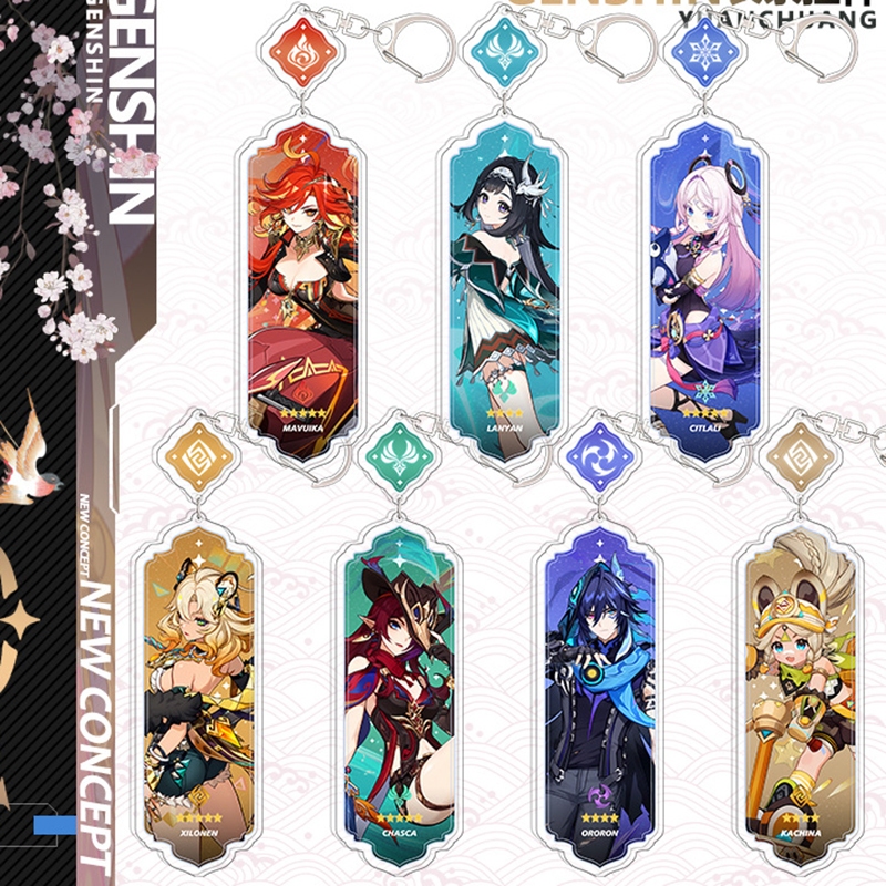 Genshin พวงกุญแจผลกระทบ Mavuika Kinich จี้ยาว