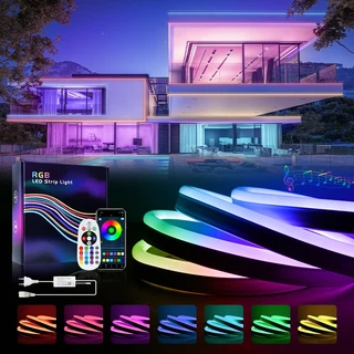 ไฟนีออน RGB ยืดหยุ่นไฟ LED 220V โลโก้ LED ยืดหยุ่น/กันน้ํากลางแจ้งท่อไฟ 3-20m