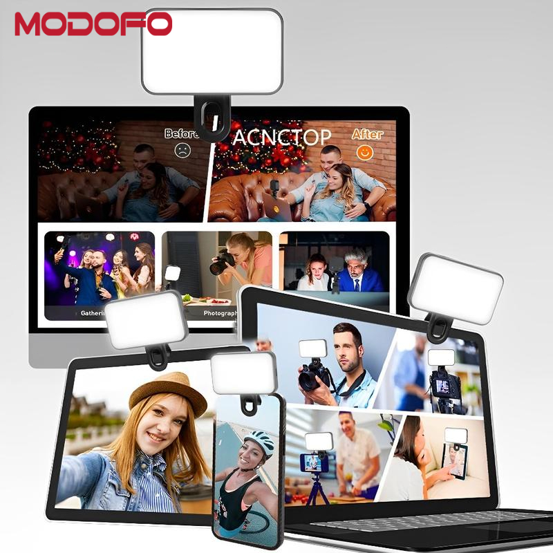 โคมไฟเซลฟี่ ไฟกล้อง นํา 3 โหมด ปรับได้ ขนาดเล็ก พกพาสะดวก แบบหนีบ ชาร์จไฟได้ สําหรับสมาร์ทโฟน - รูปที่ 3