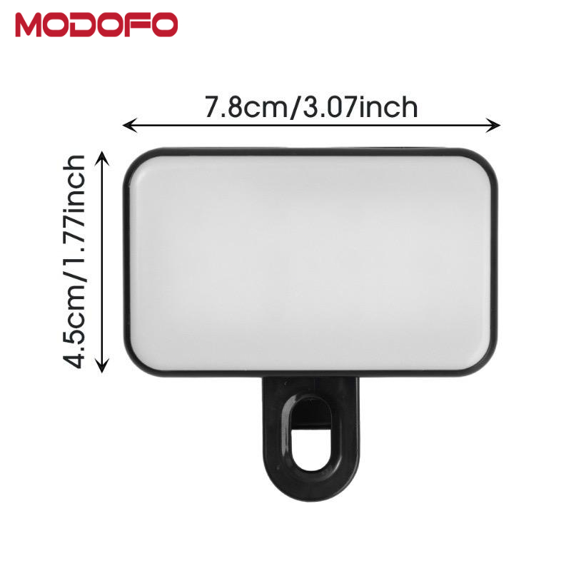 โคมไฟเซลฟี่ ไฟกล้อง นํา 3 โหมด ปรับได้ ขนาดเล็ก พกพาสะดวก แบบหนีบ ชาร์จไฟได้ สําหรับสมาร์ทโฟน - รูปที่ 7