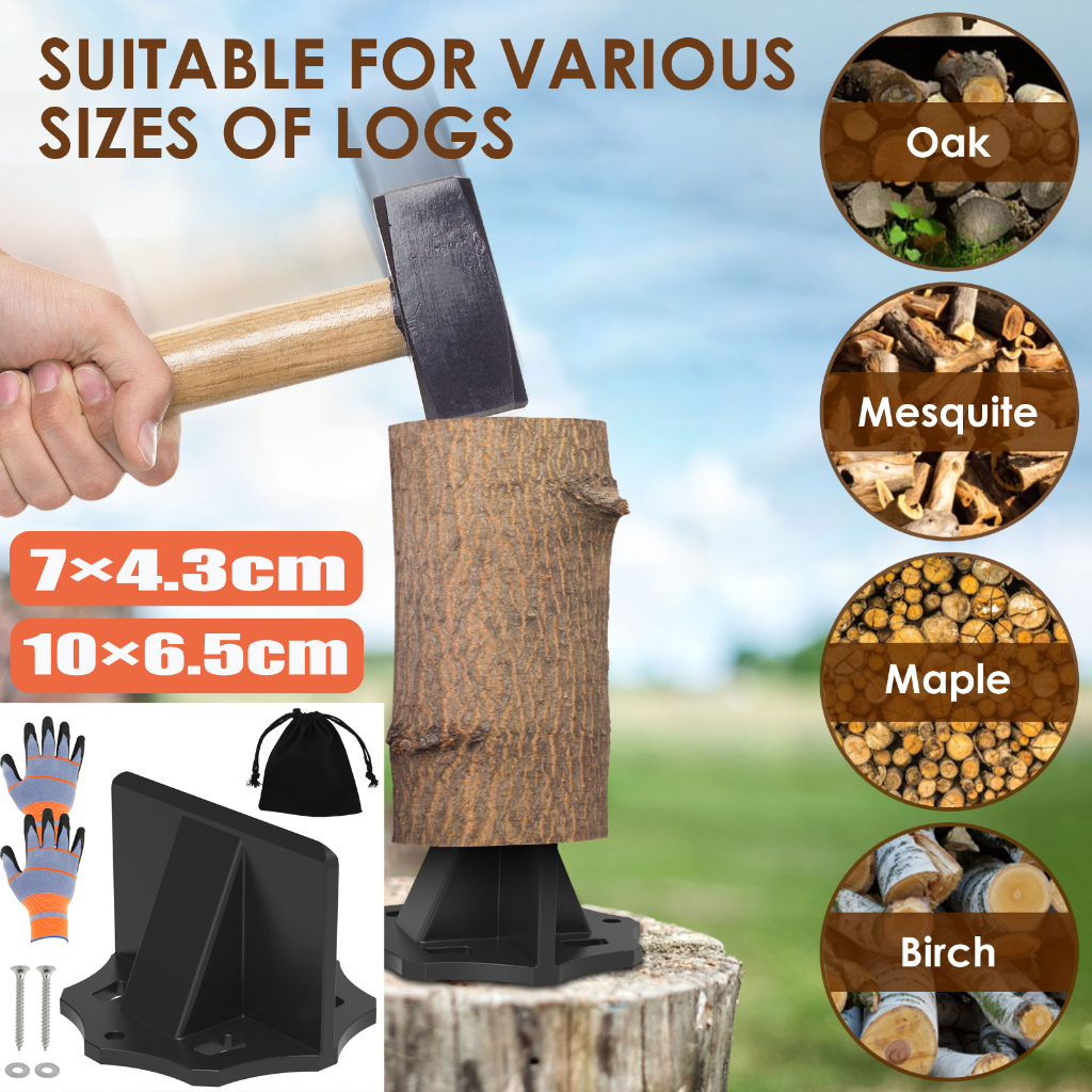 ไม้ Splitter แบบพกพา Log Splitter คู่มือ Kindling Splitting เครื่องมือเหล็กคาร์บอนสูง Woods Splitting สําหรับเตาผิง