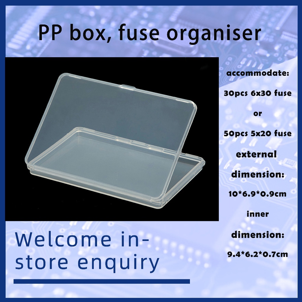 กล่อง หน้า ฟิวส์ อวัยวะ ขนาดภายนอก : 10*6.9*0.9ซม มิติด้านใน: 9.4*6.2*0.7ซม