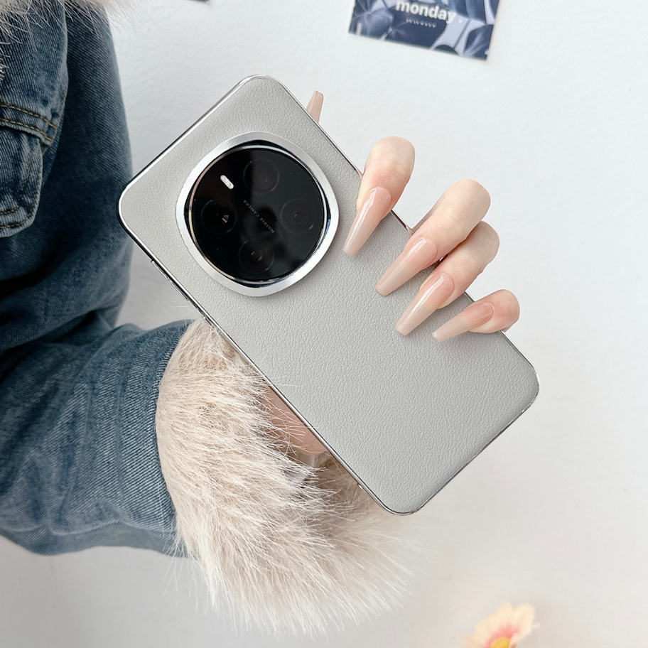 สําหรับ Honor Magic 7 Pro ปลอกหนัง PU ชุบเคสโทรศัพท์แบบแข็ง