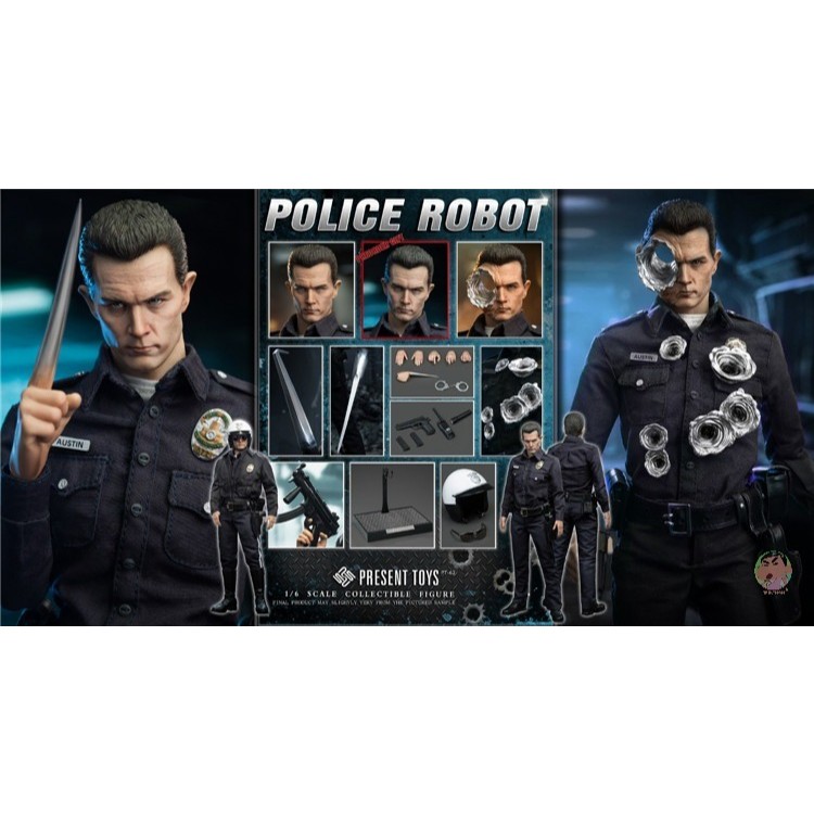 ปัจจุบันของเล่น 1/6 PT-SP62 Terminator Police Robot T1000 Action Figure