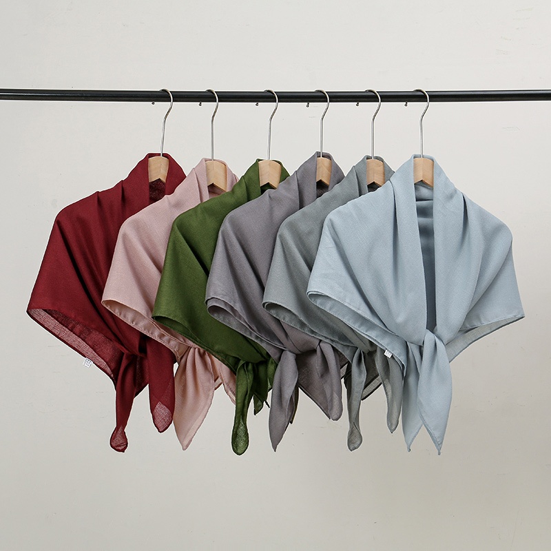 Laven 90*90 ซม.ผ้าพันคอผ้าพันคอ Bawal ผ้าฝ้าย Voile ผ้าพันคอเหนียวฮิญาบผ้าคลุมไหล่มุสลิม Headscarf ผ้าคลุมไหล่