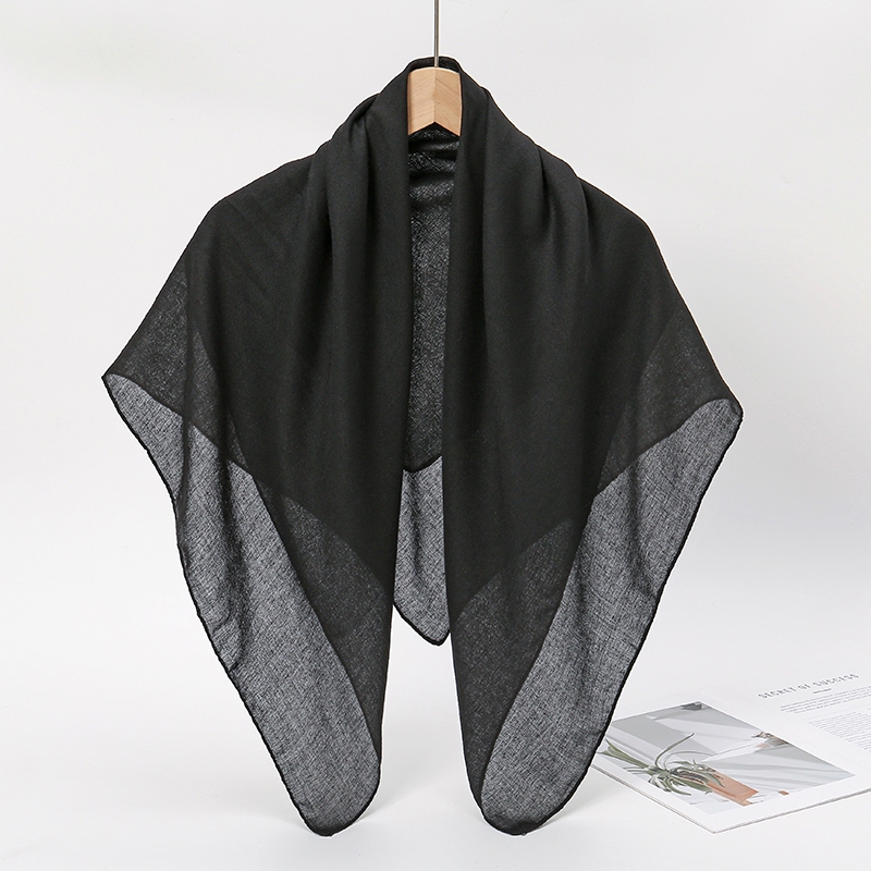 Laven 90*90 ซม.ผ้าพันคอผ้าพันคอ Bawal ผ้าฝ้าย Voile ผ้าพันคอเหนียวฮิญาบผ้าคลุมไหล่มุสลิม Headscarf ผ้าคลุมไหล่