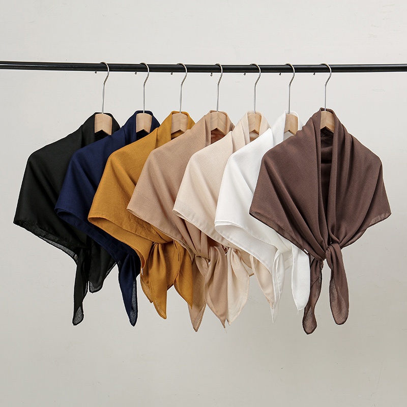Laven 90*90 ซม.ผ้าพันคอผ้าพันคอ Bawal ผ้าฝ้าย Voile ผ้าพันคอเหนียวฮิญาบผ้าคลุมไหล่มุสลิม Headscarf ผ้าคลุมไหล่